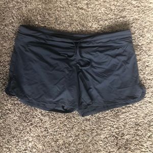 Women’s Athleta M drawstring grey swim shorts